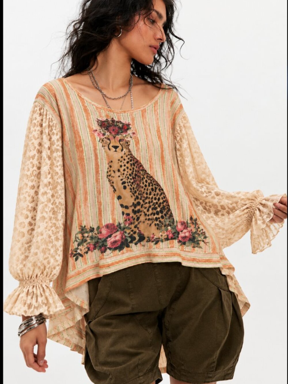 A RARE BIRD QUEEN CHEETAH TOP NWT